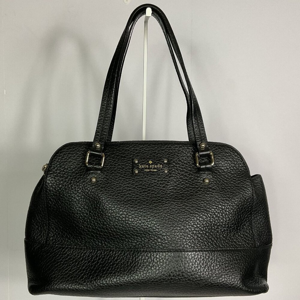 Authentic Kate Spade Grove Court Lainey Black Pebbled Leather Shoulder Satchel